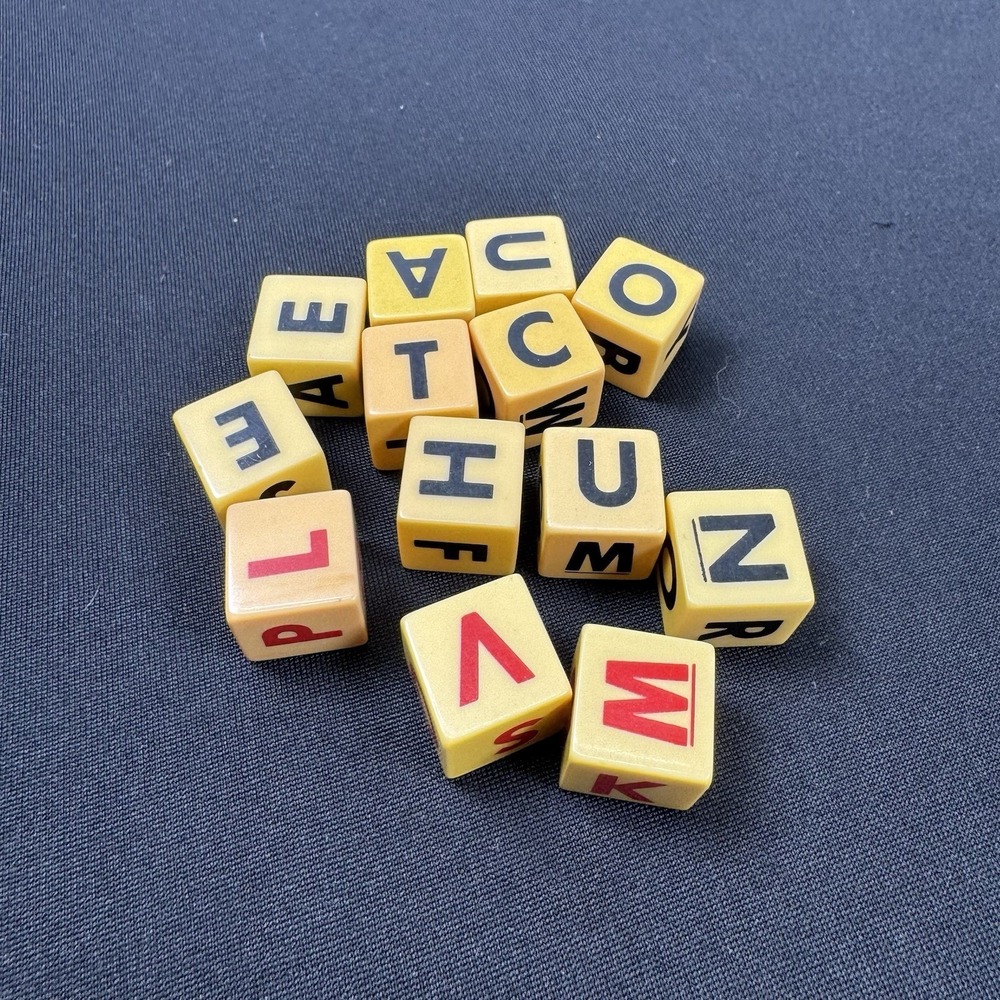 Vintage Butterscotch Bakelite (13) Letters Dice